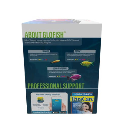 GloFish Crescent aquarium Kit 3 Gallons, Includes Hidden Blue LED Light And Internal Filter