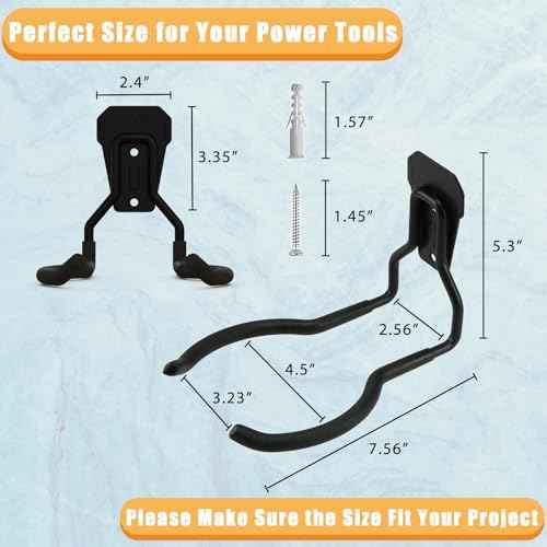Power Tool Hanger, Garage Wall Hooks, Utility Hooks for Garage Tool Organizers and Storage (4 Pack), WEH01