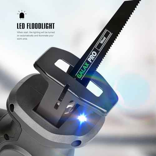 GALAX PRO 20V Cordless Reciprocating Saw, 0-3000RPM Variable Speed Power Reciprocating with 4.0Ah Battery, 2pcs Wood Blades & 1pcs Metal Blade