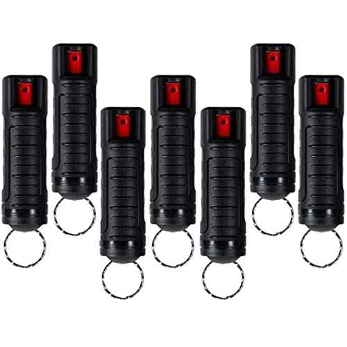 Police Magnum Bulk Pepper Spray Keychain Self Defense- Tactical Maximum Strength- Belt Clip Safety Key Chains for Women & Men- Made in The USA