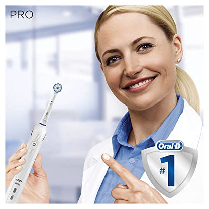 Oral-B Pro 3 Electric Toothbrush with Smart Pressure Sensor, Gifts for Women/Men, 2 Toothbrush Heads, 2 Modes with Sensitive Clean, Travel Case, 2 Pin UK Plug, 3000, White