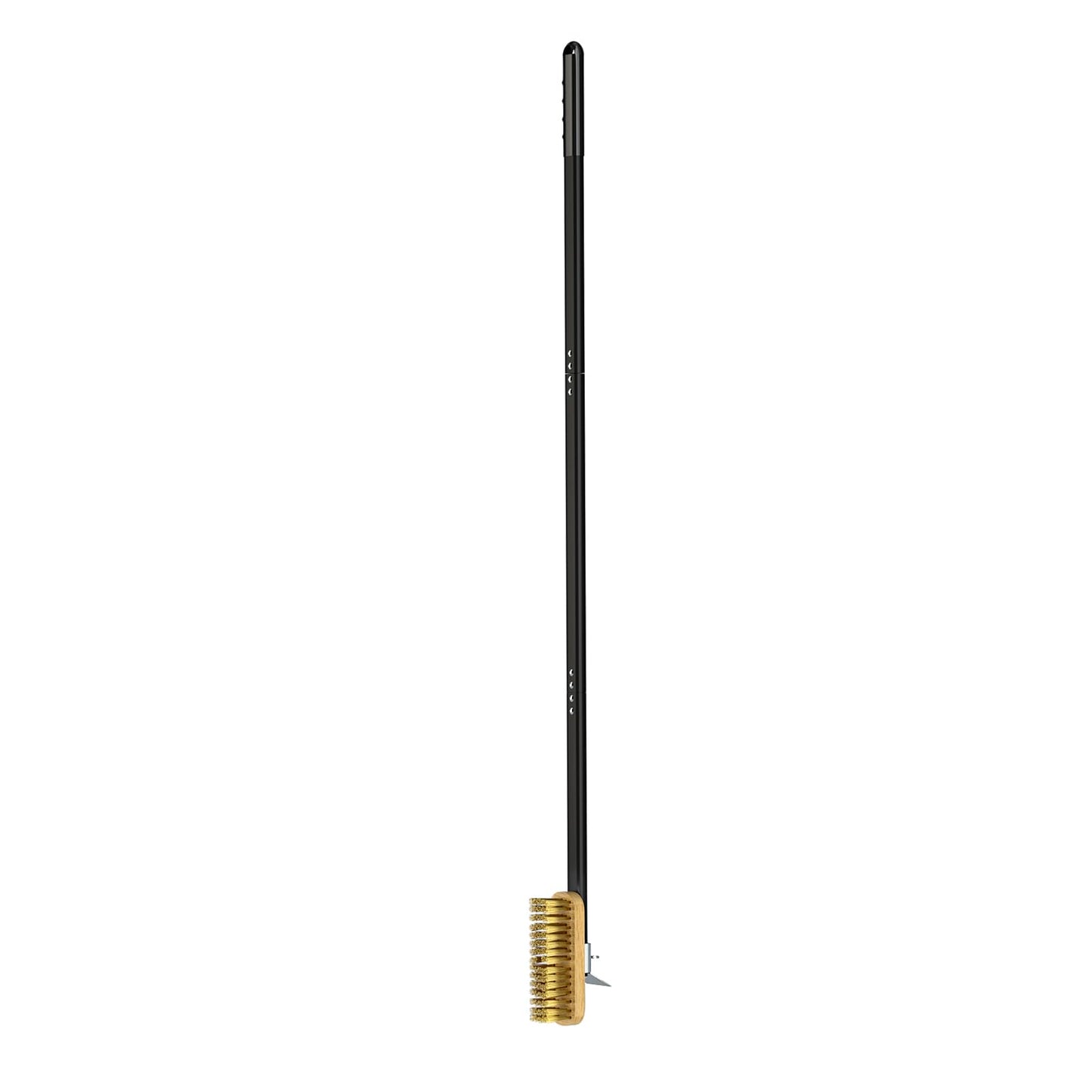 G.a HOMEFAVOR Pizza Oven Brush Stone Cleaner Brass Bristles & Steel Scraper Cleaning Tool With Detachable Long Handle For Oven BBQ Grill, Total Length 31.1'' or 46.5''