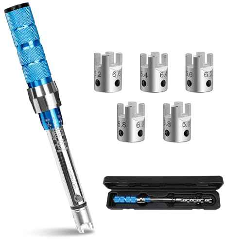 Spoke Torque Wrench Set, 2-10 NM Spoke Torque Spanner Kit for Motorcycle £¦ Dirt Bike, Click Spoke Torque with 5 Heads 10 Sizes