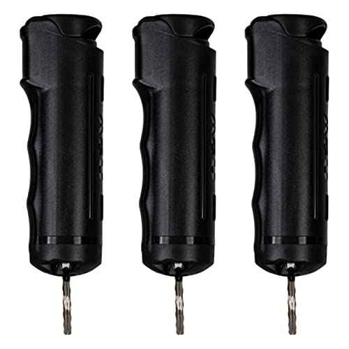 Police Magnum Keychain Pepper Spray Flip Top Safety 3 Pack 1/2oz- Maximum Heat Strength OC with Dye- Tactical Small Compact Case- for Women & Men's Self Defense- Made in The USA