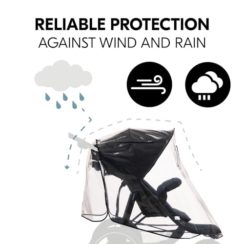 Hauck Universal 3 Wheel Raincover, Transparent - Fits 3 Wheeled Stollers, Pushchairs, Buggys & Prams, Waterproof & Durable, Reflective Trim