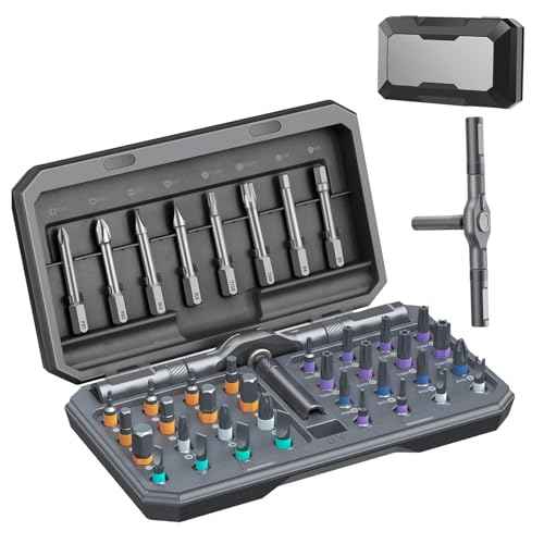 42 in 1 Magnetic Ratchet Screwdriver Set, Multi Bit DIY Magnetic Screwdriver Set with Detachable Ratchet Handle, Portable Precision Repair Tool Kit for Furniture, Electronics, Bicycle