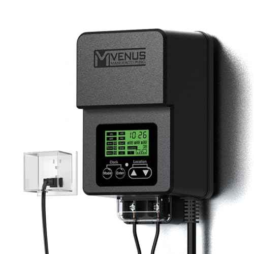 VENUS MANUFACTURING Outdoor Low Voltage Transformer 120W Landscape Lighting Transformer with Timer and Built-in Photo Sensor 120V AC to 12V AC for LED Spotlight, Pathway Garden Lighting