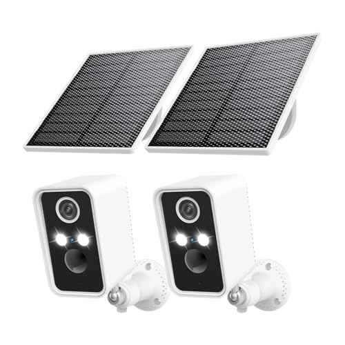 Security Cameras Wireless Outdoor 2 Pack, Wi-Fi Camera Outdoor Wireless for Home Security Outside, Motion Detection, Spotlight, Siren, Alexa Compatible, Only 2.4G Wi-Fi
