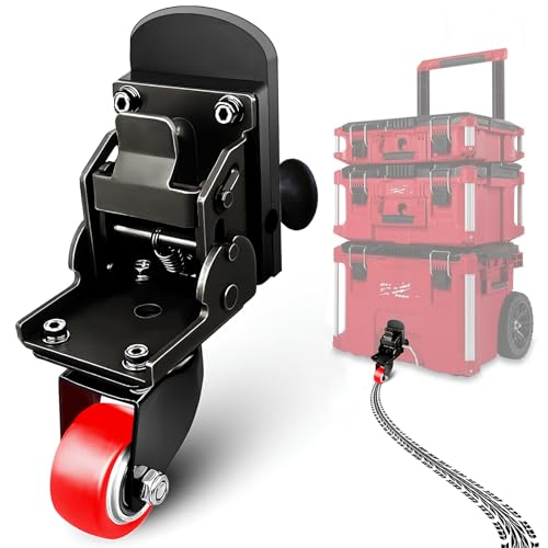 Upgraded Steel Construction Front Wheels, Heavy-Duty Packout Caster Wheel kit fit for Milwaukee Packout Rolling Tool Box, Flip up Packout Caster Wheel Kit, 200 Lbs Capacity