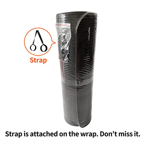 Amazon Basics 1/2 Inch Extra Thick Exercise Yoga Mat with Carrying Strap, Cushioned Support, for Fitness and Gym Workouts