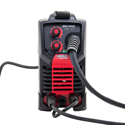 Lincoln Electric 90i MIG and Flux Core Wire Feed Weld-PAK Welder, 120V Welding Machine, Portable w/Shoulder Strap, Protective Metal Case, Best for Small Jobs, K5256-1