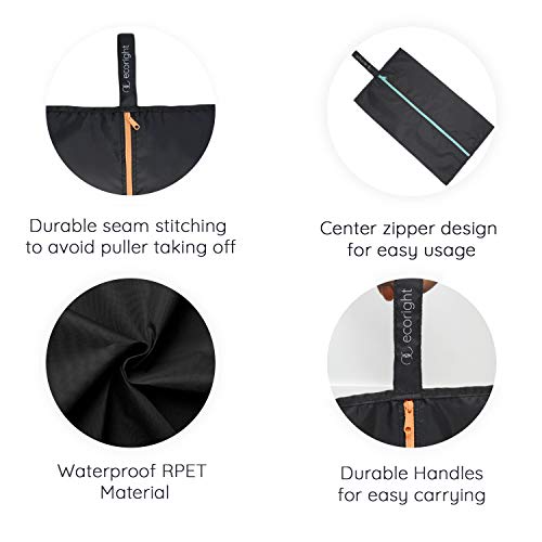 Ecoright Shoe Bags for Travel, Set of 2, 100% Recycled Water-Resistant Zipper Pouch Bags, Shoe Bags for Storage, Travel Essentials for Men & Women