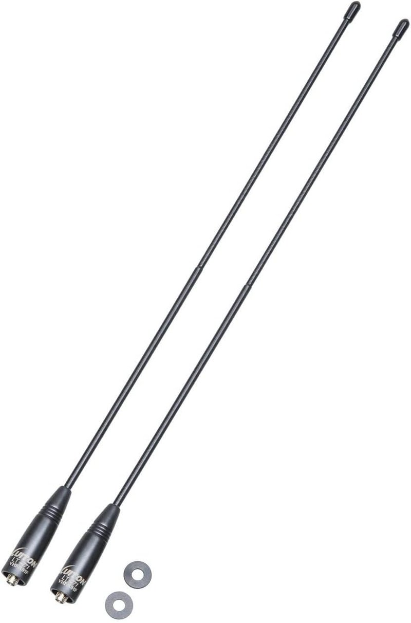 Radio Antenna for BaoFeng UV-5R | Long Range 15.6-Inch VHF/UHF Whip Antenna SMA-Female (2 Pack)