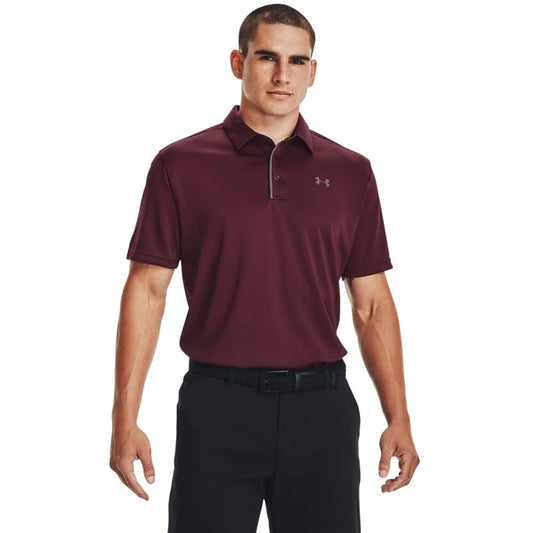 Under Armour Men's Tech Golf Polo, Maroon (609)/Graphite, Large Tall