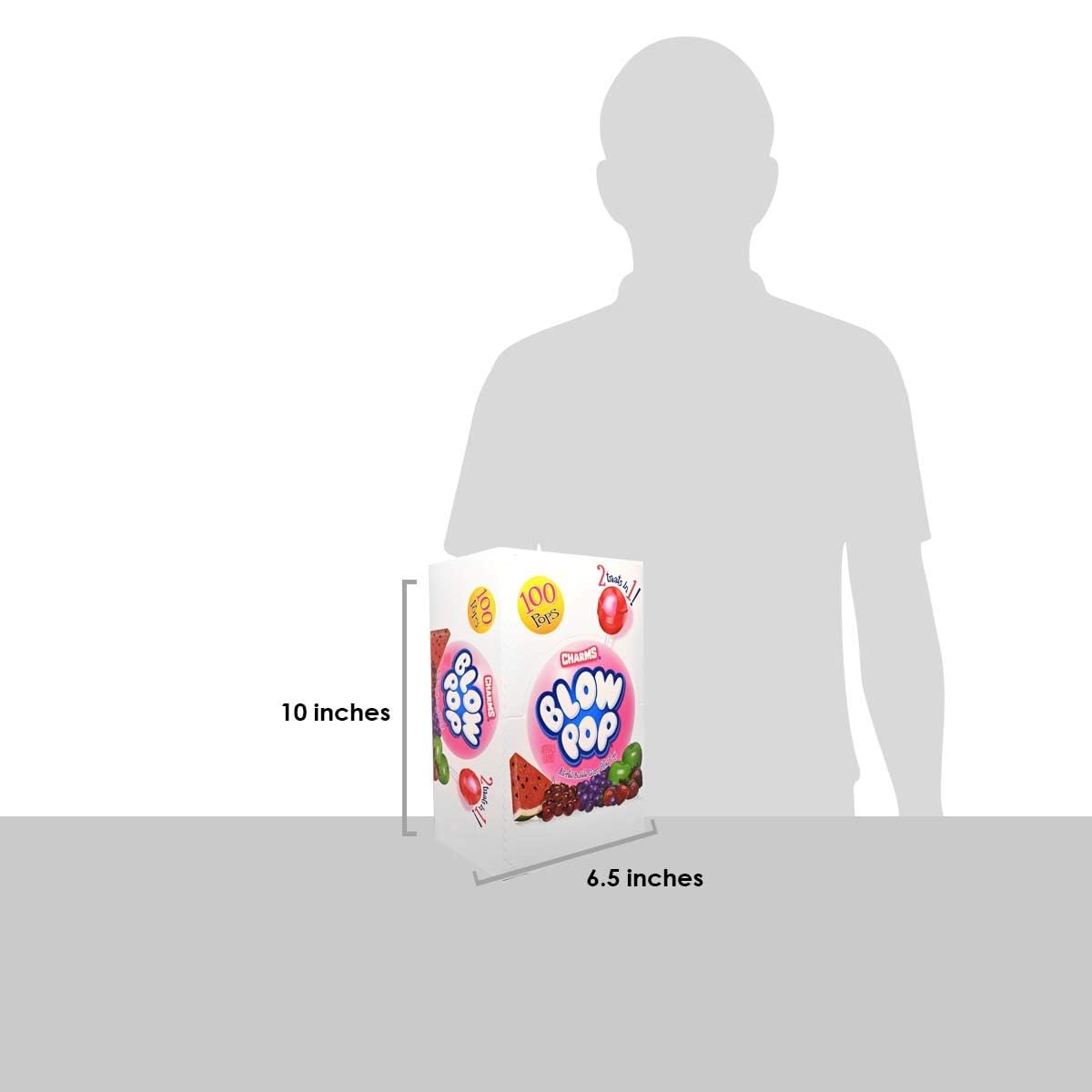 Charms Blow Pops, Assorted Flavors, 100-Count, 4lb 1oz Box