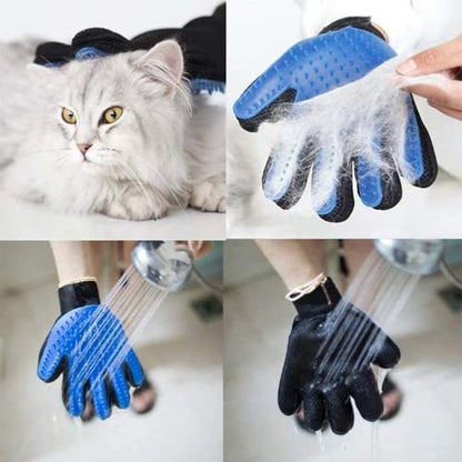Generic Pet Grooming Glove, Blue - Perfect for Dog, Cat, Rabbit with fur (short and long), Multi-role Bathing, Massaging, Grooming, Shedding, Brush Glove