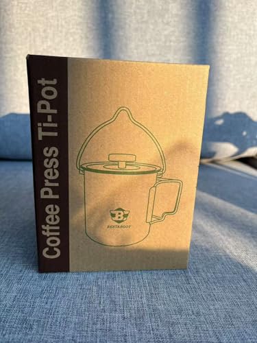 Bestargot Titanium Pot 750ml, Portable French Press | Ultralight Camping Pot for Coffee, Cooking & Survival | Compatible with Camp Stoves