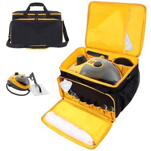 Storage Bag Compatible with Wagner Spraytech C900134 Steamer Adjustable Carrying Bag Case Portable Steam Cleaner Storage Bag with Extra Pockets for Accessories, Bag Only