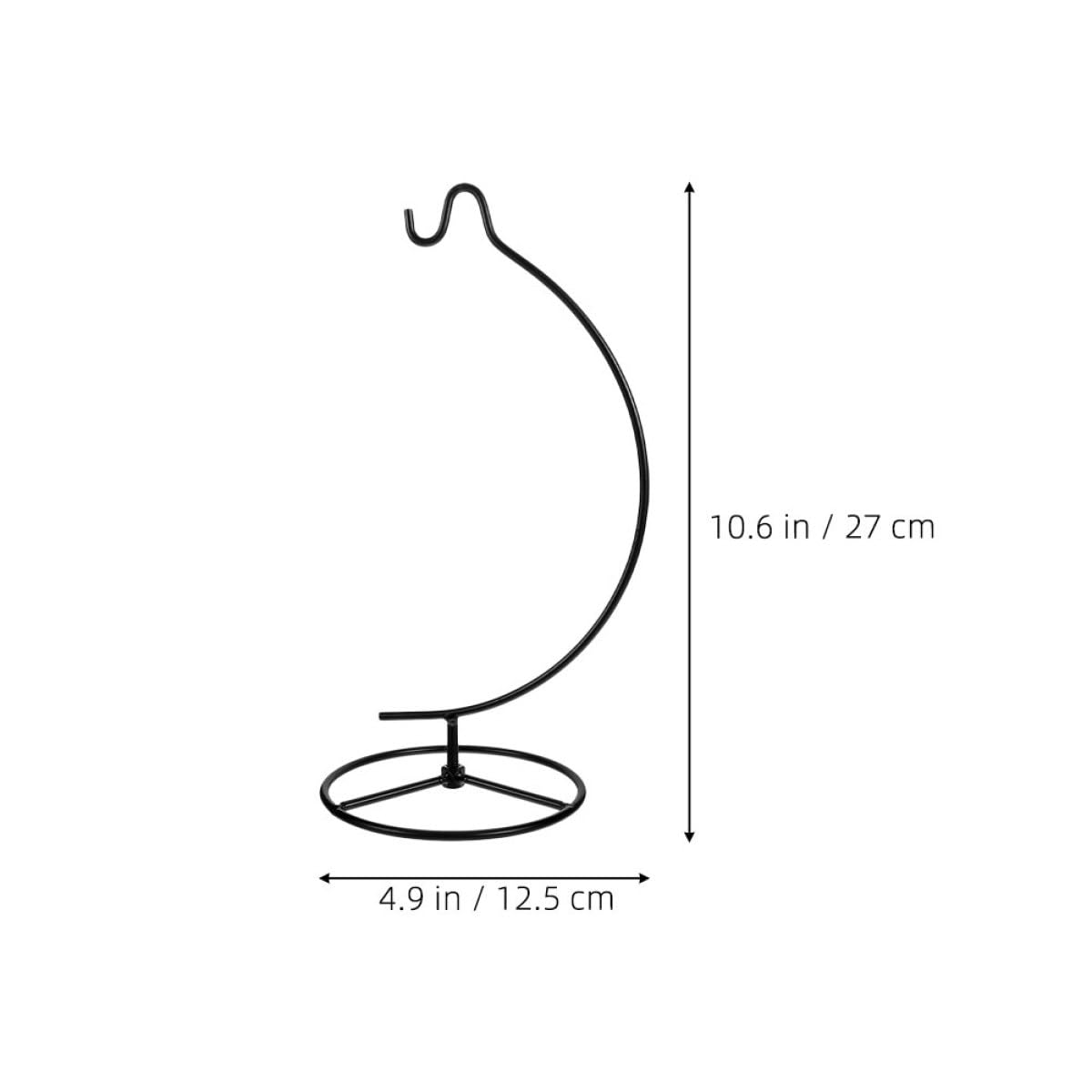 GETAJGHSD 2pcs Iron Hanging Rack for Moon-shaped Micro Landscape Bottle Hanger with Wire Hook, Black Ornament Display Stand for Air Plant Terrarium and Glass Globe Home Décor