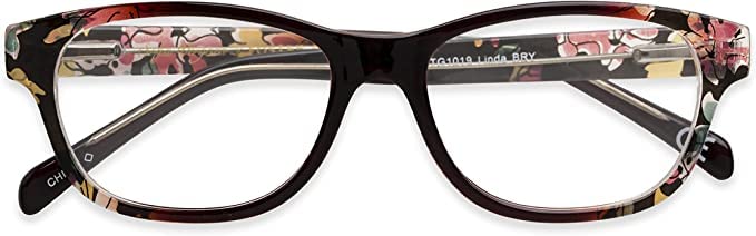 Foster Grant Sofia Vergara X Women S Linda Blue Light Multi Focus™ Glasses Reading, Berry, 52mm US