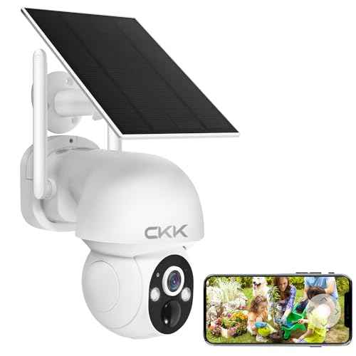 CKK Cameras for Home Security,PTZ Wireless Security Cameras, Wire-Free, Pan/Tilt/Zoom, PIR Detection, 2-Way Audio, IP66 Waterproof, Audible Flashlight Alarm,4K Color Night Vision