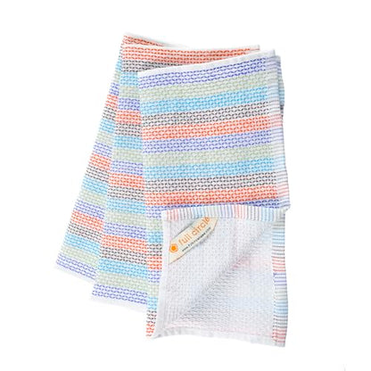 Full Circle Tidy 100% Organic Cotton Dish Cloths, Set of 3, Multicolored