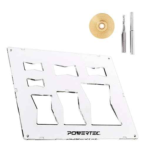 POWERTEC 71869 Router Bits Solid Brass Inlay Kit w/Butterfly Template 7 in 1 Decorative Bowtie