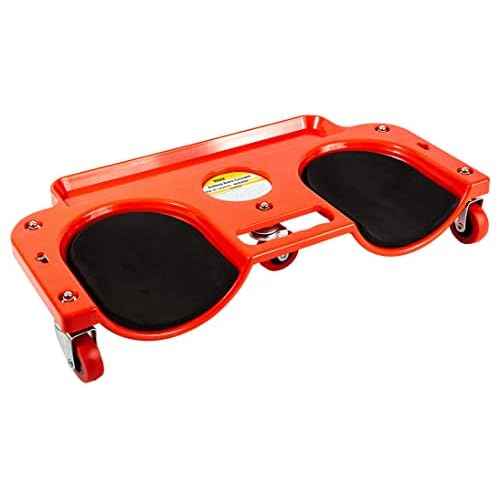 MaxWorks MaxxHaul 80748 Rolling Knee Creeper/Pads ABS High-Impact Frame, 5 Swivel Castors, Tool Tray Holder, multi-color, Small