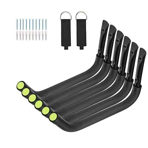 Garage Storage Heavy Duty Hooks, 15Inch Jumbo Arm Kayak Rack, Heavy Duty Wall Hooks for Canoe, Ladder, Bicycle, Folding Chairs, Surfboard, Snowboard, Hose and Tools (6 Pack)
