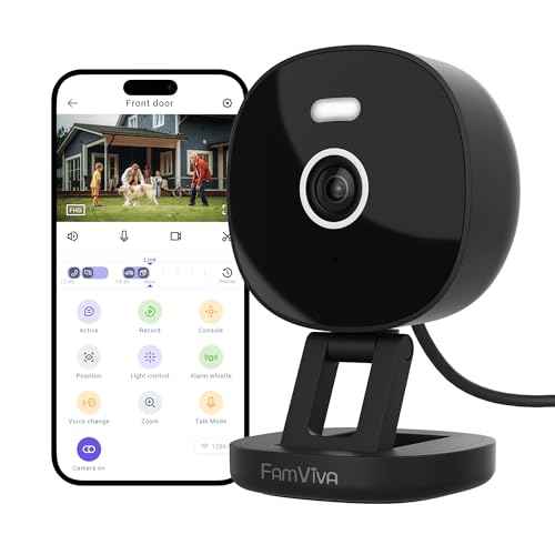 2K Security Camera, Outdoor/Indoor for Home, Pet, Baby, Nanny, IP65 Wterproof Color Night Vision, White Light & Siren, Recording, Motion Detection, Compatible with Alexa,Black