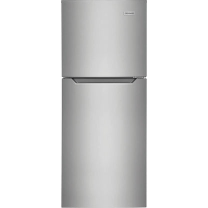 Frigidaire 10.1 Cu. Ft. Compact ADA Top Freezer Refrigerator in Brushed Steel with Electronic Control Panel, Reversible Door Swing, ENERGY STAR