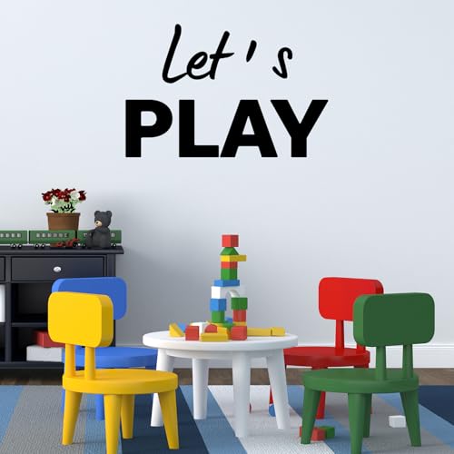 Let's Play Wall Decals Kids Room Wall Stickers, Removable Vinyl DIY Wall Murals Wallpaper for Nursery Children Baby Kids Boys Girls Bedroom Living Room Home Decoration