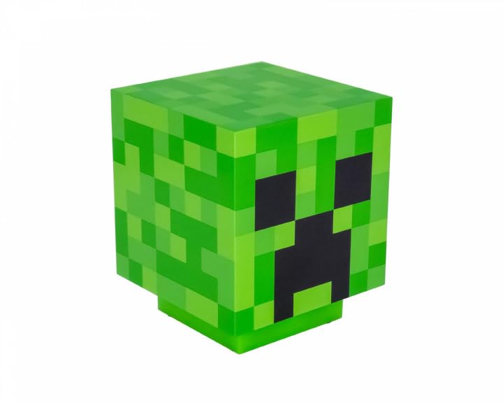 Minecraft Creeper Desk Light with Official Creeper Sounds, Handheld Night Light for Kids Room or Gamer Décor Officially Licensed Minecraft Gifts | Paladone, Green