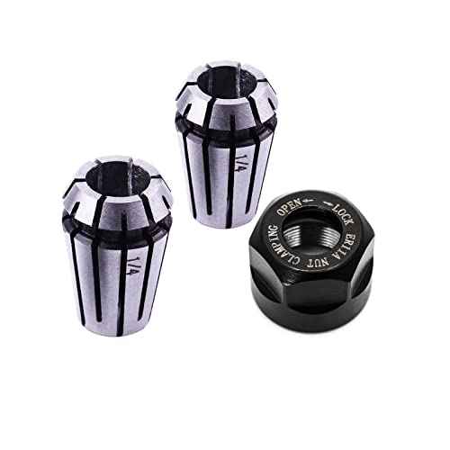 Luo Ke ER11 Spring Collet Nut Set - High Precision ER11 1/4 Inch Collet Chuck + Clamping Nut for CNC Engraving/Lathe Milling Tool