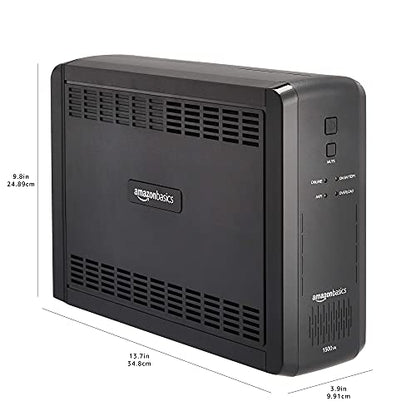 Amazon Basics UPS Battery Backup & Surge Protector 1500VA/900W, 10 Outlets, Line Interactive Uninterruptible Supply, for Power Outage Protection, Black