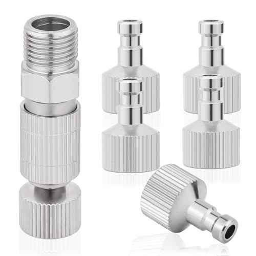 NEOECO Airbrush Quick Disconnect Coupler Release Fitting & Plug, 6pcs 1/8 in BSP Male and Female Connections Adapter Air Brush Accessory