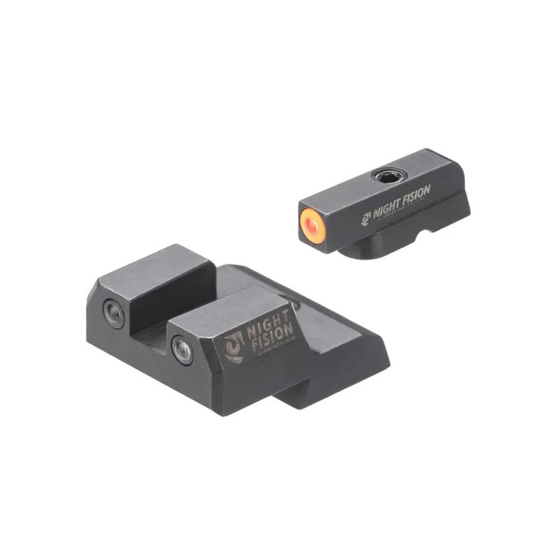 Night Fision Tritium Night Sight Set for CZ USA P-10 C/F - Orange Front Ring, Black Rear Rings