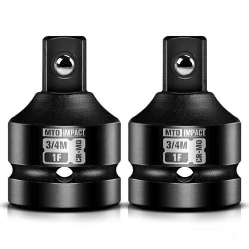 2 Pieces 1" Female to 3/4" Male Impact Socket Adapter,1" Drive Impact Socket Reducer Set, Chrome Molybdenum Alloy Steel