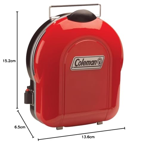Coleman Fold ‘N Go 6,000 BTU Portable Propane Grill, Lightweight Gas Grill with Push-Button Starter & Adjustable Horseshoe Burner, Great for Camping, Tailgating, Grilling, BBQ