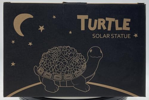 Goodeco Solar-Powered Turtle Garden Ornaments with LED Lights & Succulent Accents - Outdoor Decor for Patio, Balcony, Yard - Birthday Gifts for Women, Mum, Unique Tortoise Statue Housewarming Ideas