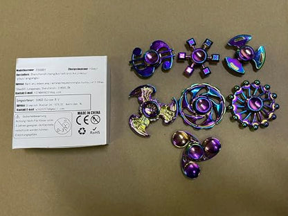 Cool Fidget Pack Toys Set, Novelty Fidgets Spinners Rainwbow Finger Hand Spinner Metal Fidget Chain Cube Kit Focus Autism Toy Fingertip Gyro Stress Relief Spiral Twister Anti Anxiety Gifts Kids Adults