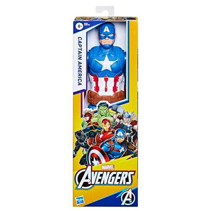 Marvel Avengers Titan Hero Series Captain America 12” Action Figure, Blue