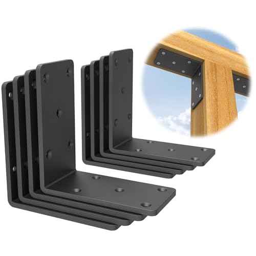 5x5x2.5¡° Heavy Duty Angle Bracket£¬ (8PCS) L Bracket for Shelves Fence Pergola Post Wood£¬90 Degree Corner Brace for Floating Shelf Countertop Support
