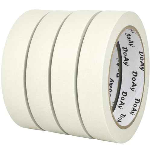 4 Pack White Masking Tape - Painters Tape 0.70 Inch Wide - Multi-Surface, Water Resistant, Indoor & Outdoor Use - 360FT Total - Artist Tape for Paint, Wall, Watercolor, DIY (#4010)