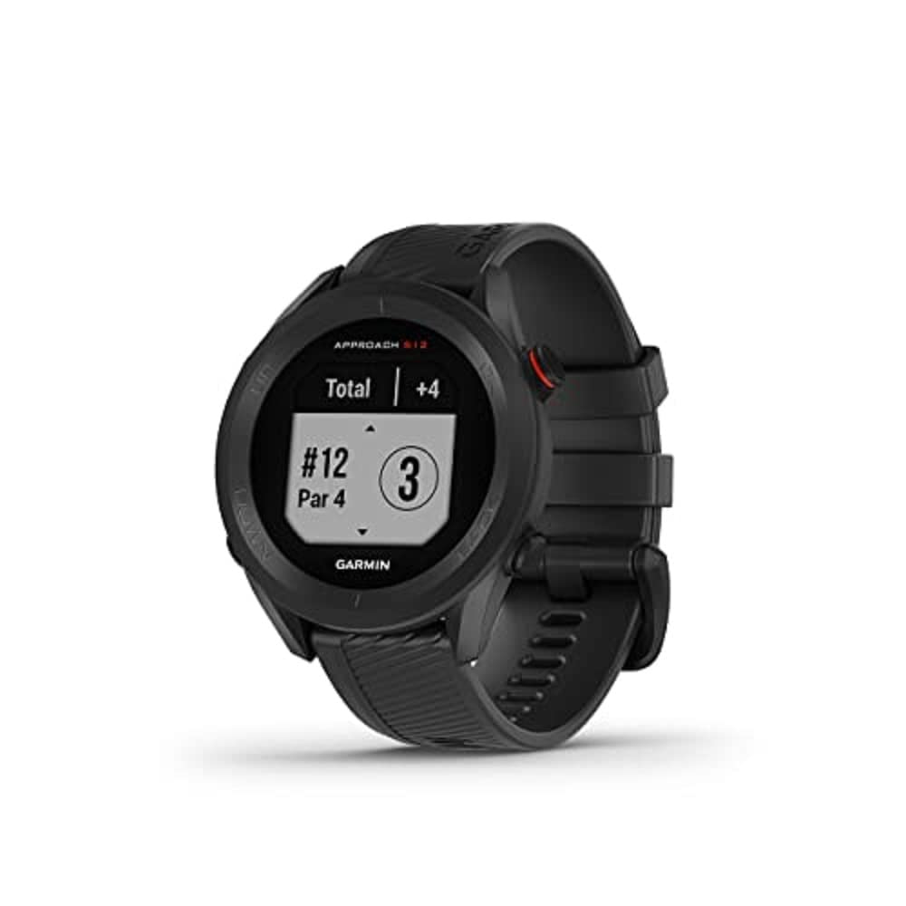 Garmin Approach S12 GPS 44mm Golf watch, essential on course features, pre loaded with 43,000 courses, up to 30 hours in GPS mode, Black