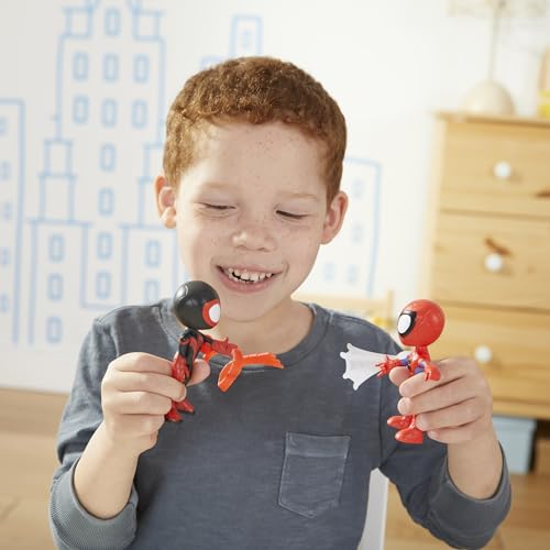 Spidey and his Amazing Friends 3-Pack, 4-Inch Scale Marvel Action Figures, Includes 3 Figures and 3 Accessories, Spider-Man, Ghost-Spider & Miles Morales (Amazon Exclusive)