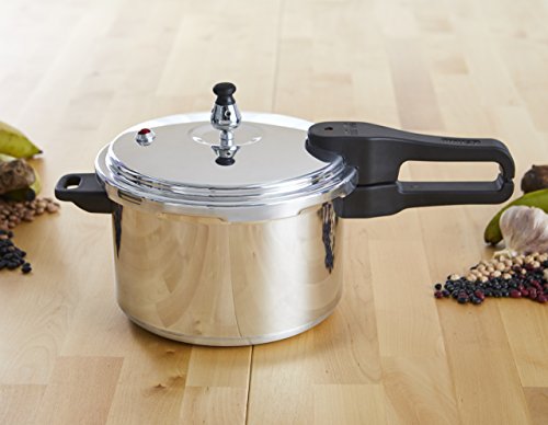 IMUSA USA A417-80801W Stovetop Aluminum Pressure Cooker 7.0-Quart,Silver