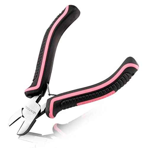 Mini Diagonal Cutting Pliers 4 Inches Floral Wire Cutters for Artificial Flowers Side Cutters Pliers for Jewelry Making Diagonal Wire Cutters for Wire, Zip Ties, Crafting,Pink Tool for Women