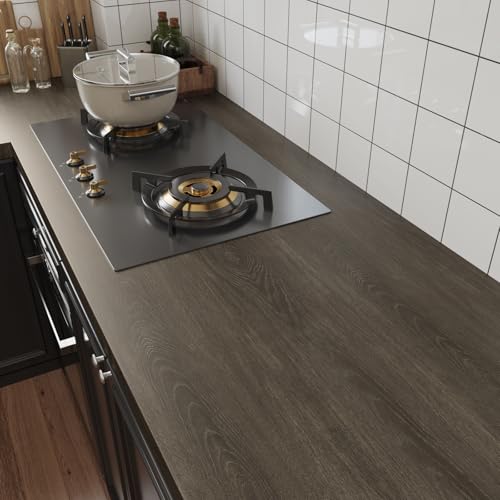 VaryPaper Cedar Brown Wood Contact Paper Peel and Stick Countertops Waterproof Wood Grain Vinyl Wrap for Cabinets Self Adhesive Wooden Wallpaper Wooden Look Contact Paper for Desk Table 15.7''x78.7''