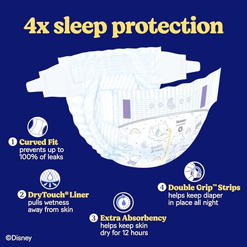 Huggies Size 7 Overnites Baby Diapers: Overnight Diapers, Size 7 (41+ lbs), 68 Ct (2 Packs of 34), Packaging May Vary